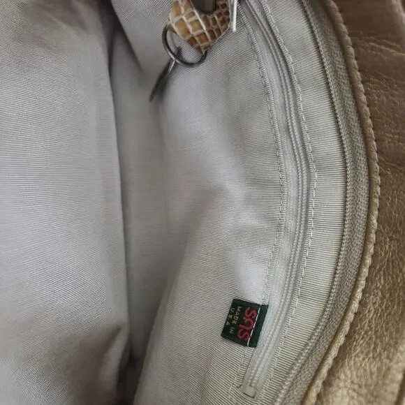 Vintage SAS Metallic Bronze Gold Crossbody Purse Handbag Croc Accents - Picture 7 of 7